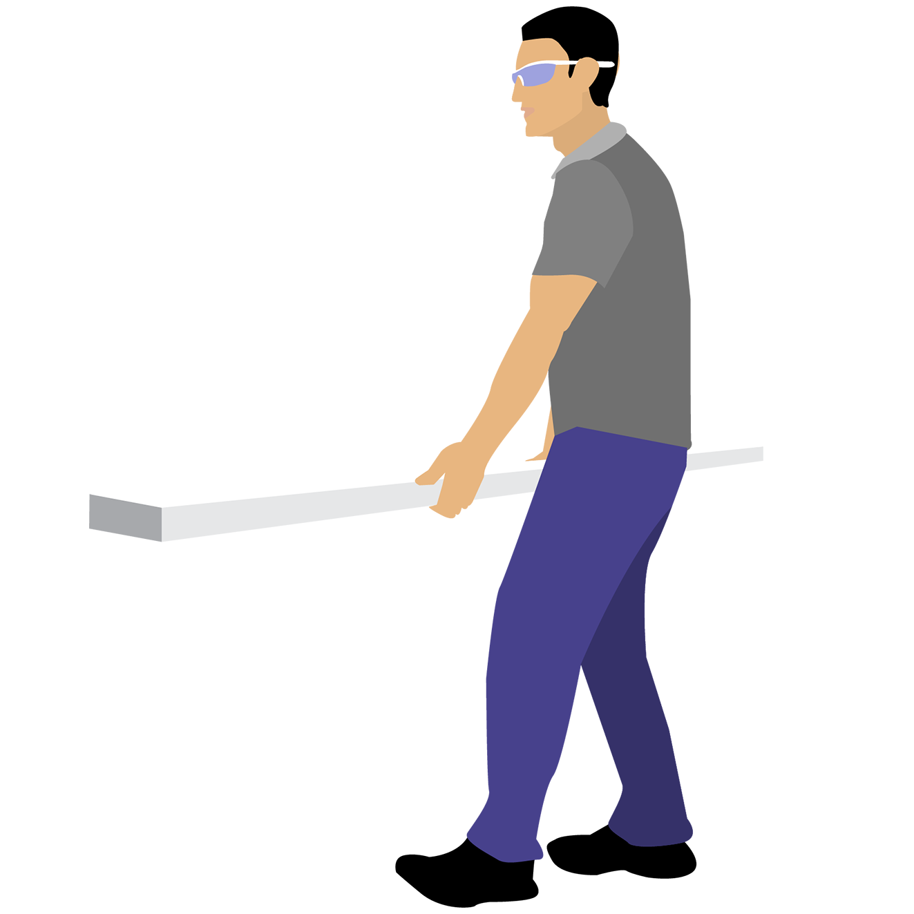 Worker moving PVC vector