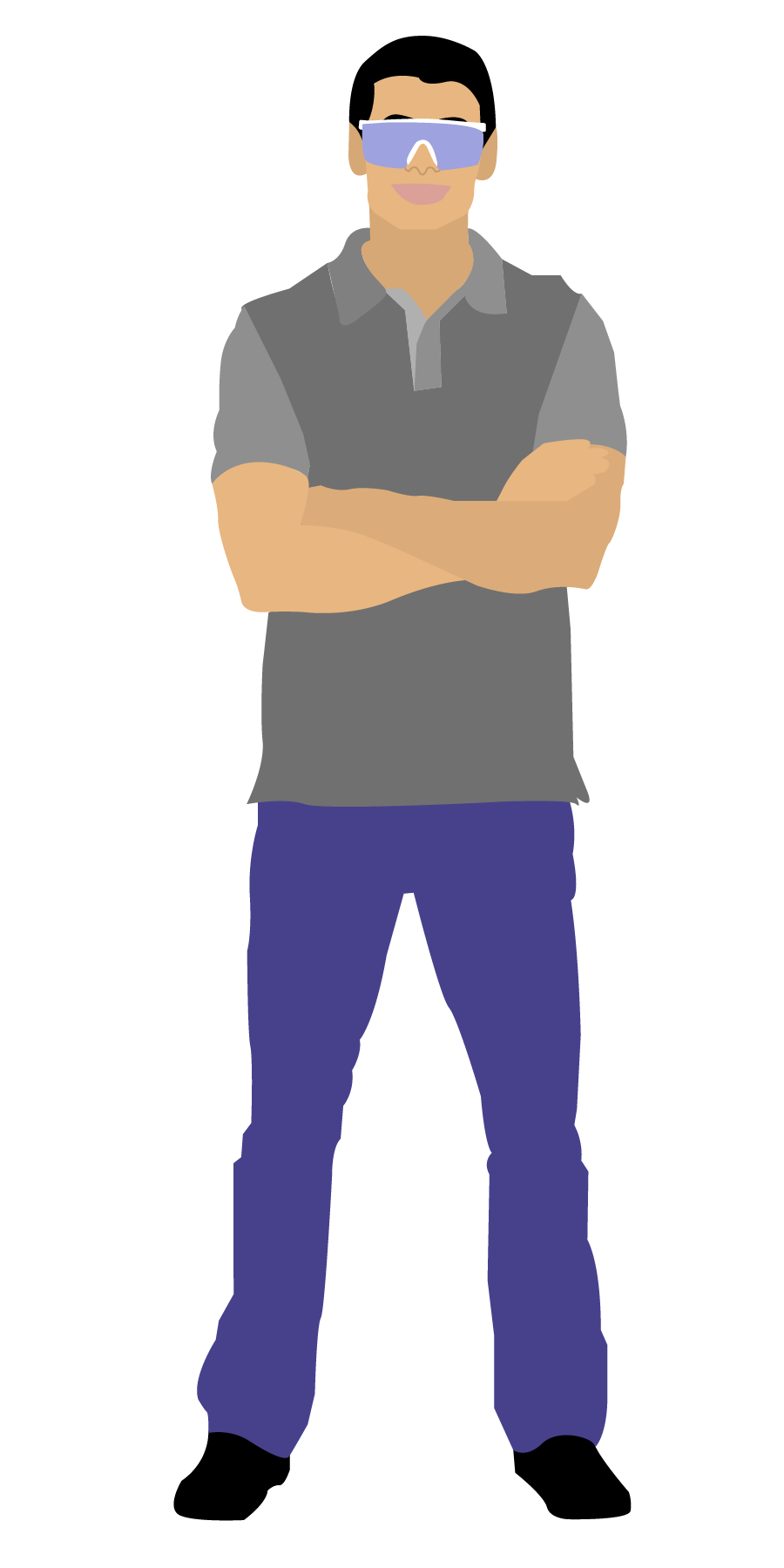 Worker with goggles vector