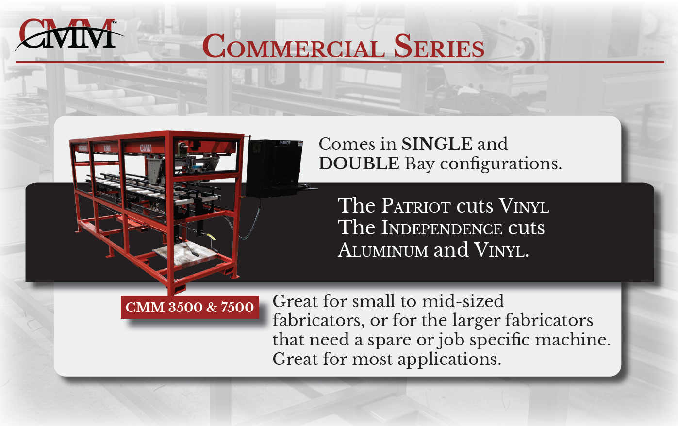 Commercial Series handout, back