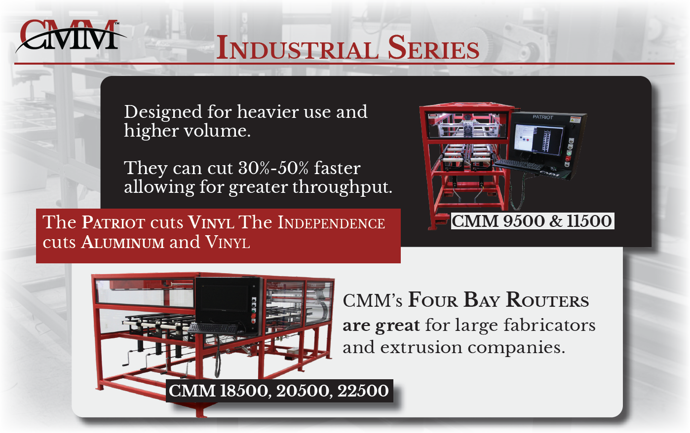 Industrial Series handout, back